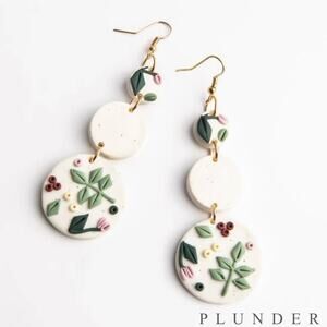 New Plunder “Danika” Floral Clay Earrings (3.5”)